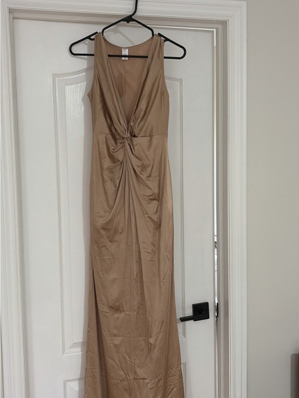Popilush Shapewear Sleeveless Twist-Front Maxi Dress in Chanpagne